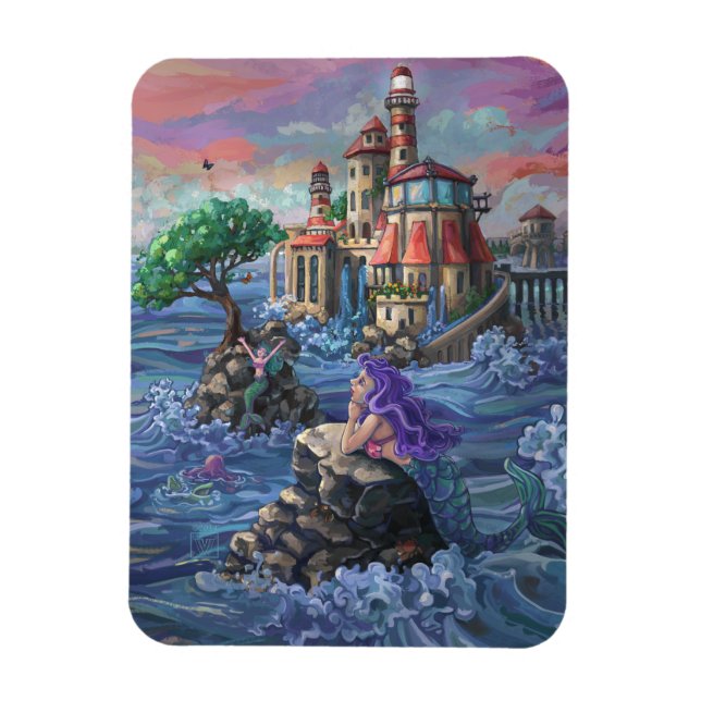 Schloss Mermaid Magnet (Vertikal)