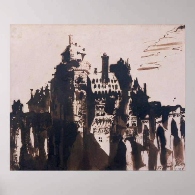 Schloss mit zwei Brücken Poster (Vorne)