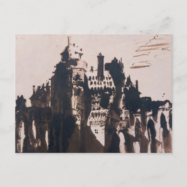 Schloss mit zwei Brücken Postkarte (Vorderseite)