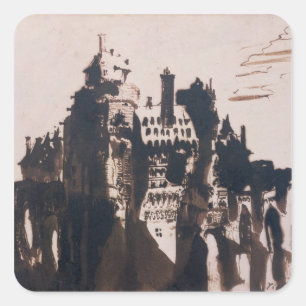 Schloss mit zwei Brücken Quadratischer Aufkleber