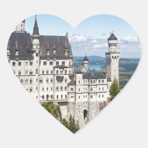 Schloss Neuschwanstein am Schwangau Herz-Aufkleber