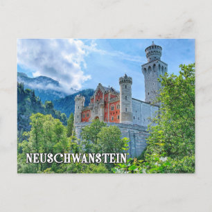 Schloss Neuschwanstein, atemberaubend, Deutschland Postkarte