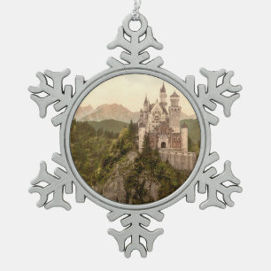 Schloss Neuschwanstein, Bayern, Deutschland Schneeflocken Zinn-Ornament