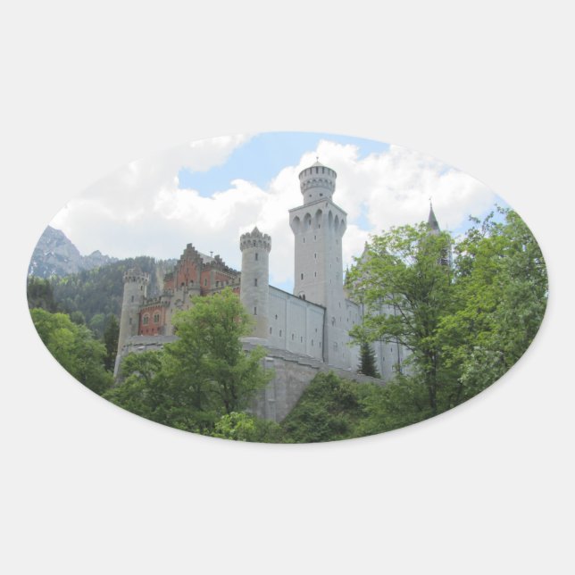 Schloss Neuschwanstein - Deutschland Ovaler Aufkleber (Vorderseite)