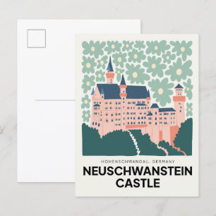 Schloss Neuschwanstein Deutschland Reise Florale K Postkarte