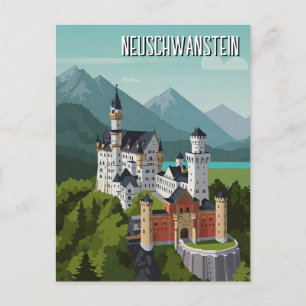 Schloss Neuschwanstein Deutschland Reisen Abstrakt Postkarte