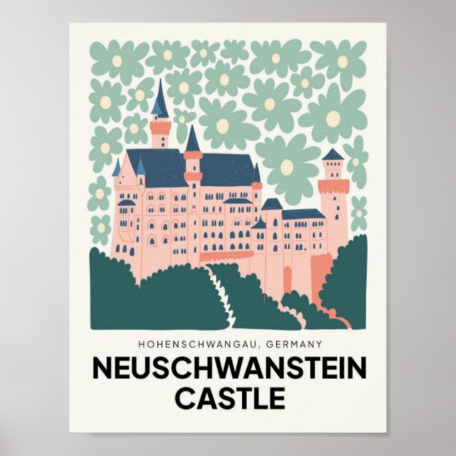 Schloss Neuschwanstein Deutschland - Reisen Poster (Vorne)