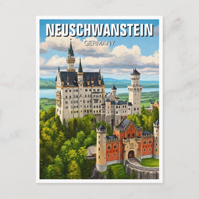 Schloss Neuschwanstein Deutschland Reisen Postkarte (Vorderseite)