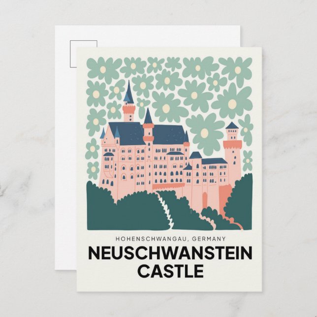 Schloss Neuschwanstein Deutschland - Reisen Postkarte (Vorne/Hinten)