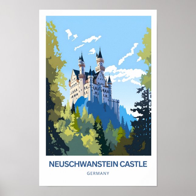 Schloss Neuschwanstein Deutschland Reisenposter Poster (Vorne)