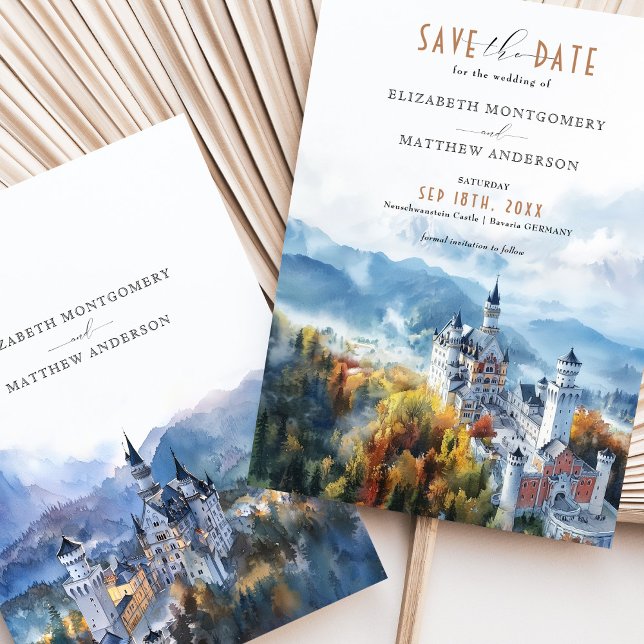 Schloss Neuschwanstein Deutschland Save the Date K Einladung (Von Creator hochgeladen)