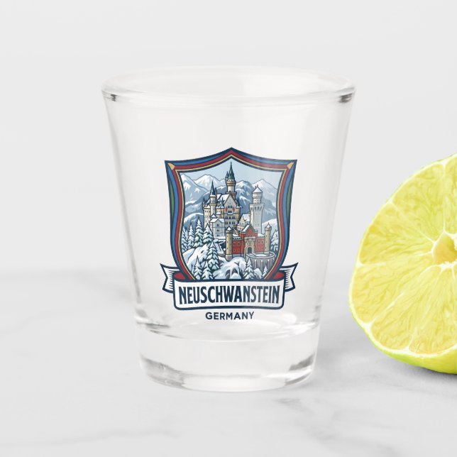 Schloss Neuschwanstein Deutschland Schnapsglas (Vorderseite)