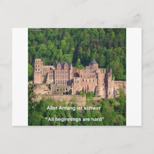 Schloss Neuschwanstein Frankfurt & deutsches Zitat Postkarte