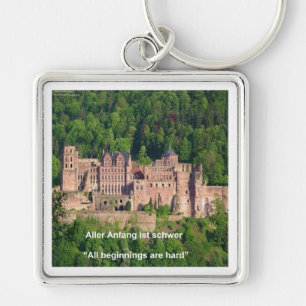 Schloss Neuschwanstein Frankfurt & deutsches Zitat Schlüsselanhänger
