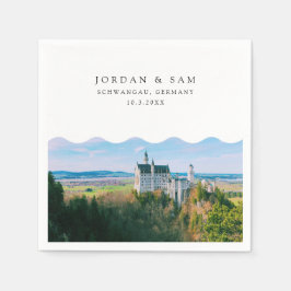 Schloss Neuschwanstein Hochzeitscocktail Napkin Serviette