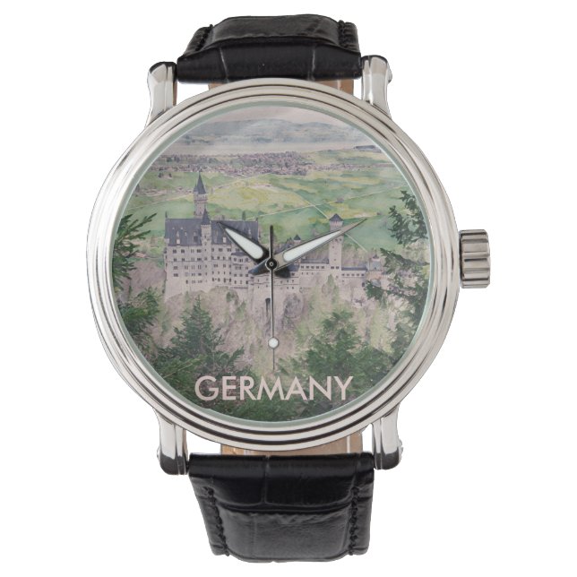 Schloss Neuschwanstein in Deutschland Armbanduhr (Vorderseite)