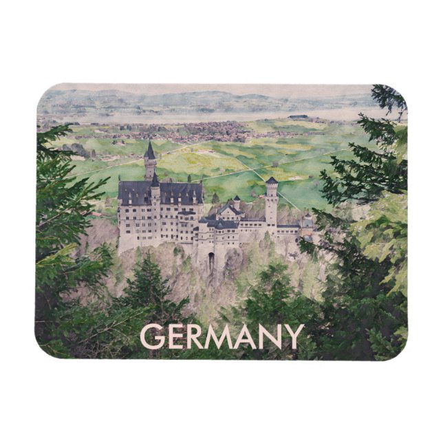 Schloss Neuschwanstein in Deutschland Magnet (Horizontal)
