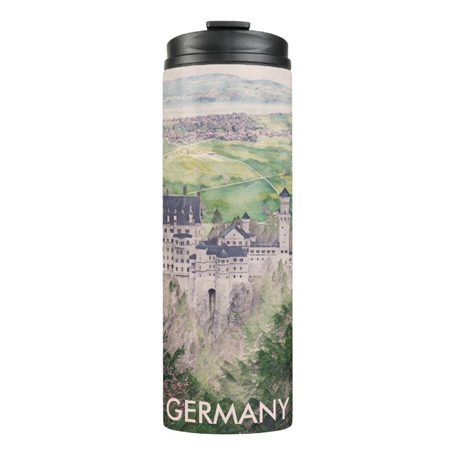 Schloss Neuschwanstein in Deutschland Thermosbecher (Vorderseite)