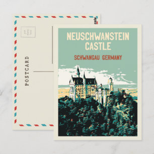 Schloss Neuschwanstein in Schwangau, Deutschland P Postkarte