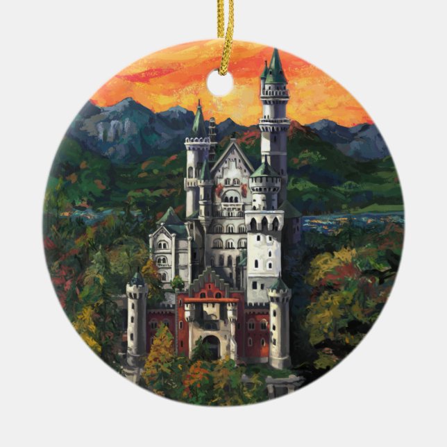 Schloss Neuschwanstein Keramikornament (Vorne)