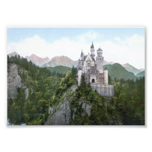 Schloss Neuschwanstein Lithograph Fotodruck