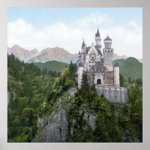 Schloss Neuschwanstein Lithograph Poster