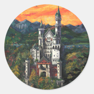 Schloss Neuschwanstein Runder Aufkleber