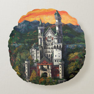 Schloss Neuschwanstein Rundes Kissen