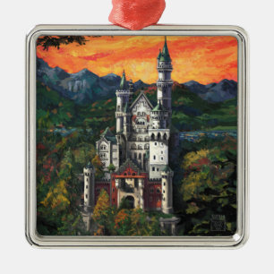 Schloss Neuschwanstein Silbernes Ornament