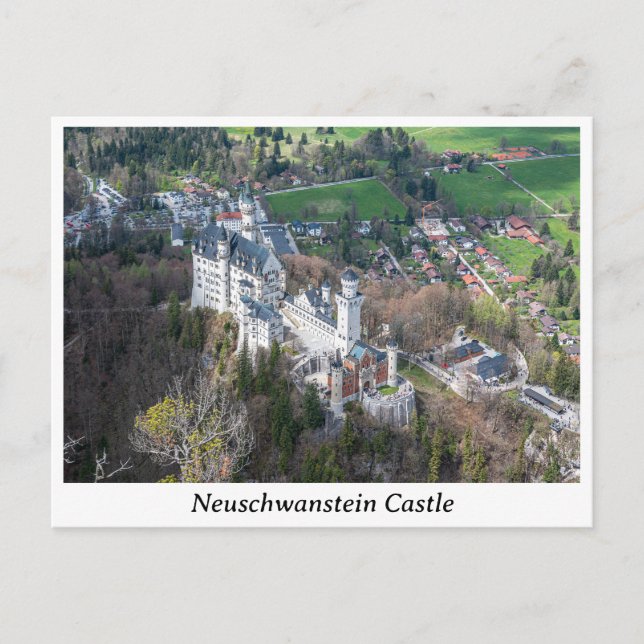 Schloss Neuschwanstein und Alpen Postkarte (Vorderseite)