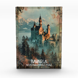 Schloss Neuschwanstein Vintag Fotoblock