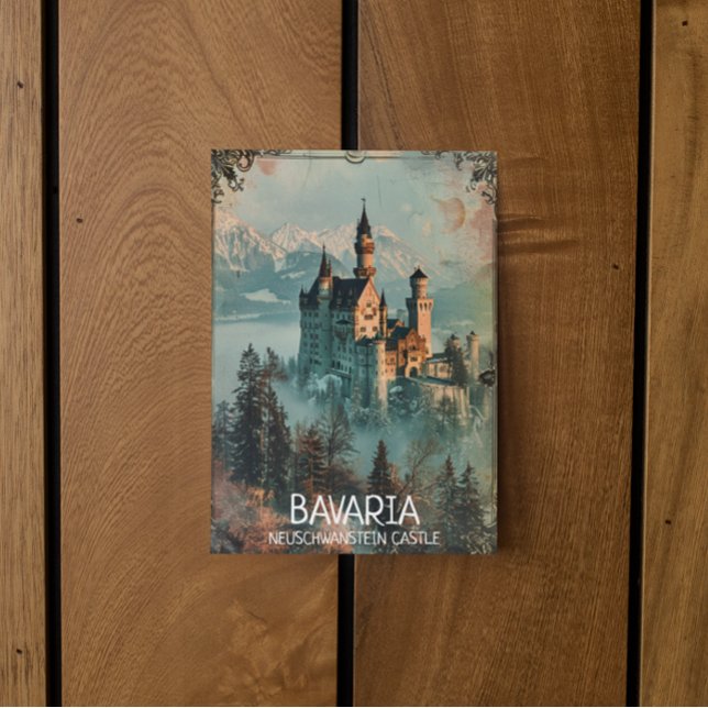 Schloss Neuschwanstein Vintag Postkarte (bavaria neuschwanstein castle postcard)