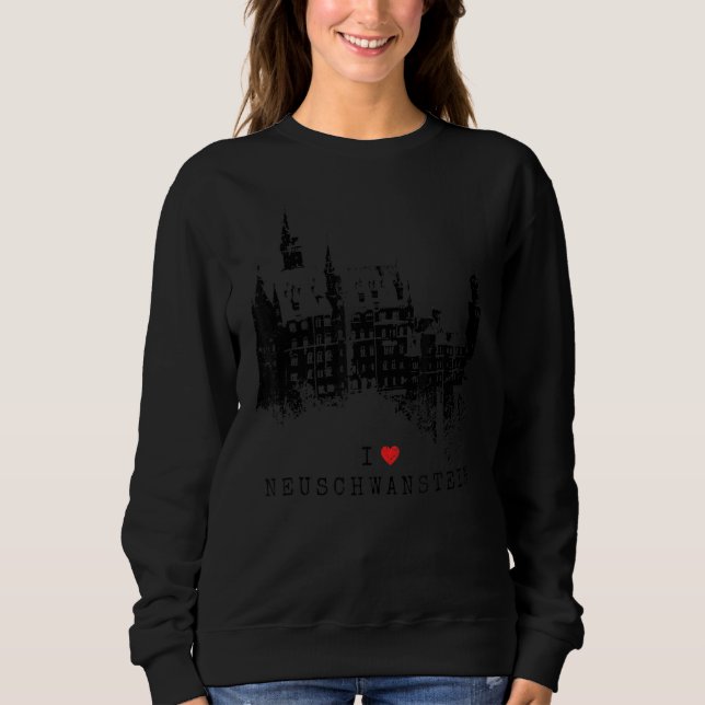 Schloss Neuschwanstein Vintages Bayern I Liebe Ger Sweatshirt (Vorderseite)