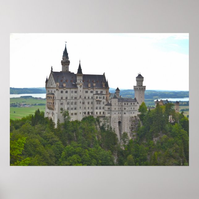 Schloss Neuschwanstein von der Brücke Poster (Vorne)