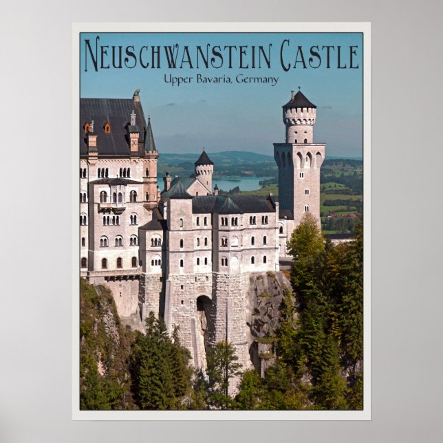 Schloss Neuschwanstein von Marienbrücke - Englisch Poster (Vorne)