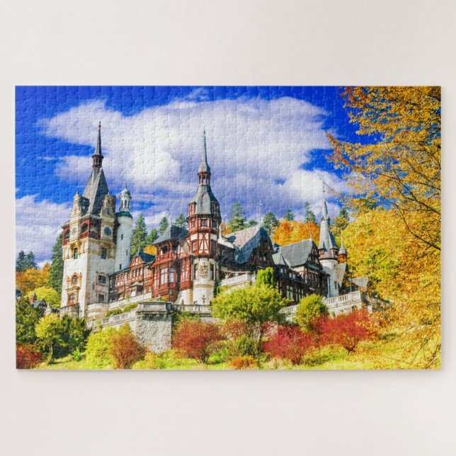 Schloss Peles, Rumänien berühmte Herbstlandschaft Puzzle (Horizontal)