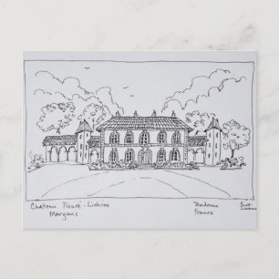 Schloss Prieure-Lichine, Margaux, Bordeaux Postkarte