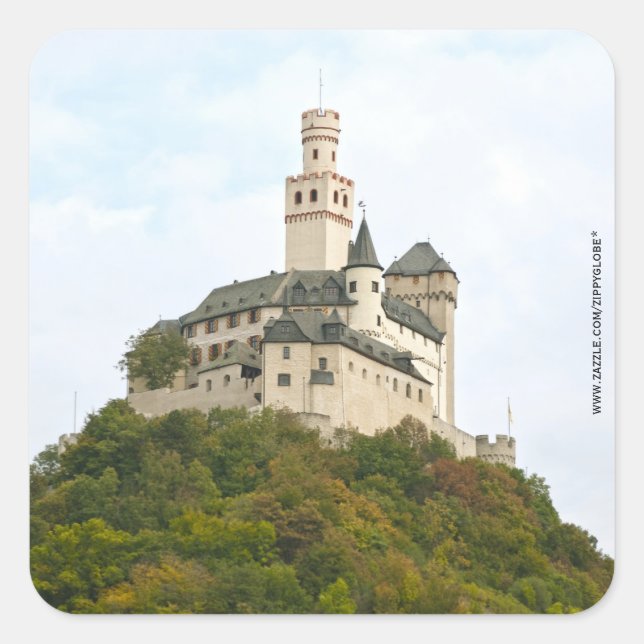 Schloss Quadratischer Aufkleber (Vorderseite)