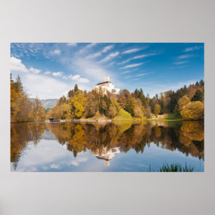 Schloss reflektiert im See. Trakoshchan Fotodruck Poster
