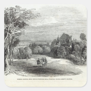 Schloss Rosenau, in der Nähe von Coburg Quadratischer Aufkleber