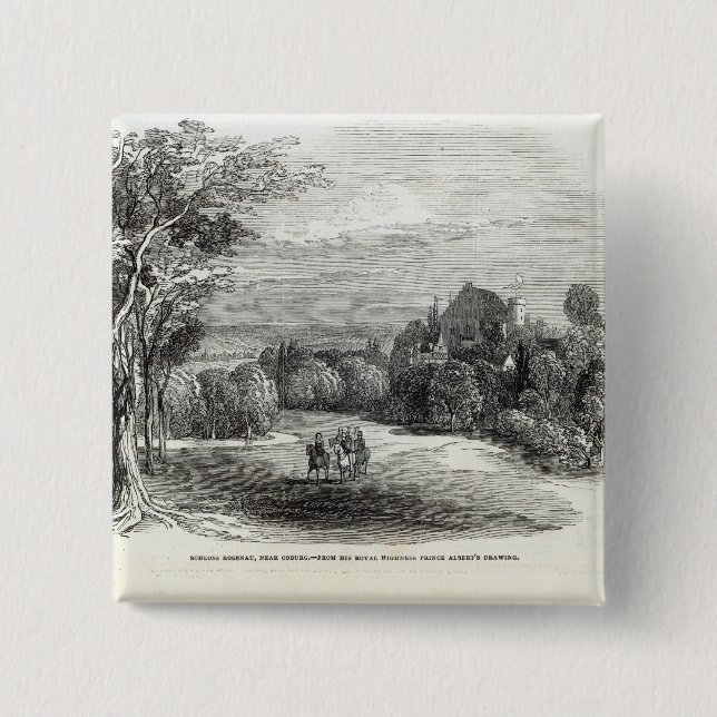 Schloss Rosenau, nahe Kammgarn-stoff Button (Vorderseite)