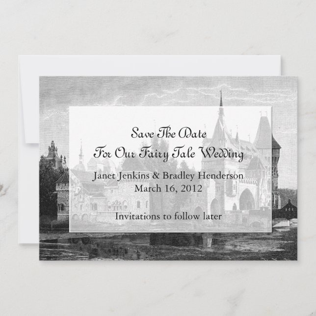 Schloss Save the Date Hochzeitsankündigung Einladung (Vorderseite)