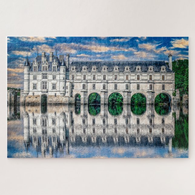 Schloss (Schloss) de Chenonceau. Frankreich. Puzzle (Horizontal)