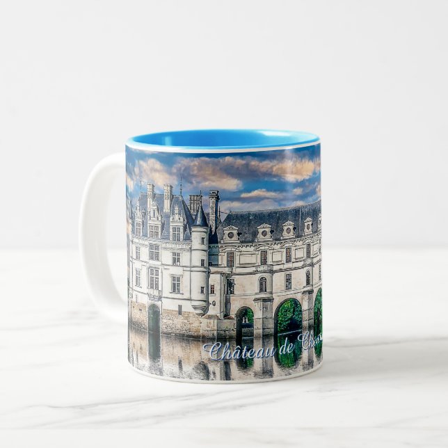 Schloss (Schloss) de Chenonceau. Frankreich. Zweifarbige Tasse (Vorderseite Links)