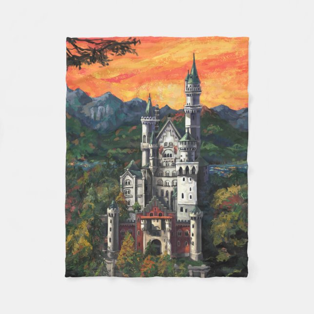 Schloss Schloss Neuschwanstein Fleecedecke (Vorderseite)