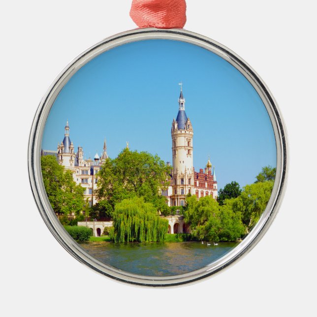 Schloss Schwerin, Deutschland Silbernes Ornament (Vorne)