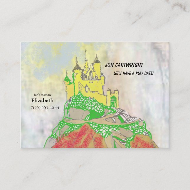Schloss-Spiel-Datum laden mit Foto-an Rückseite Telefonnummerkarte (Vorderseite)