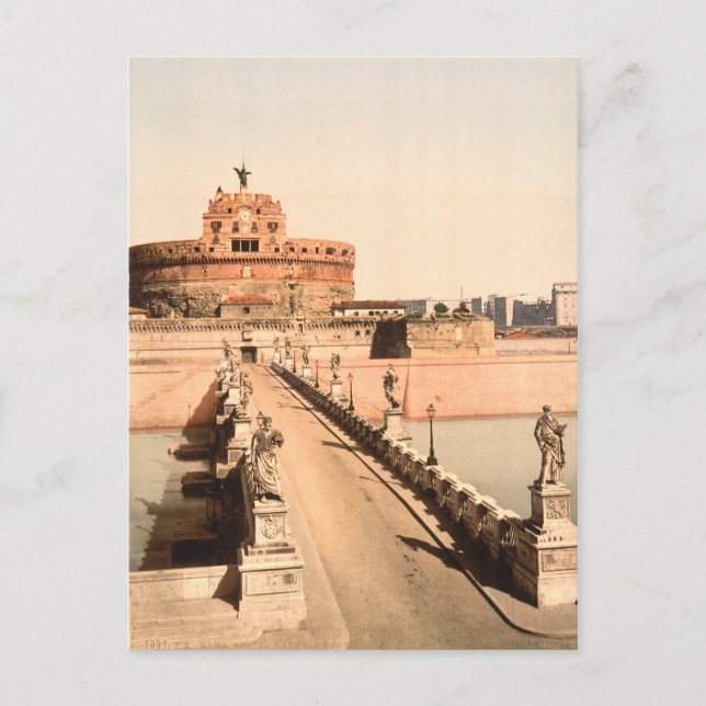 Schloss St. Angelo und Brücke, Rom, Latium Italien Postkarte (Vorderseite)
