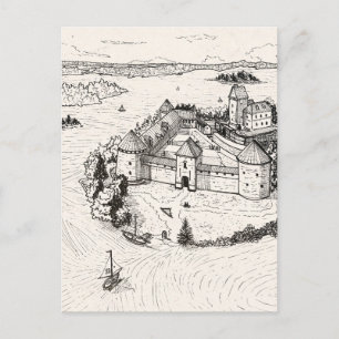 Schloss Trakai Litauen Gotische Architektur Postkarte