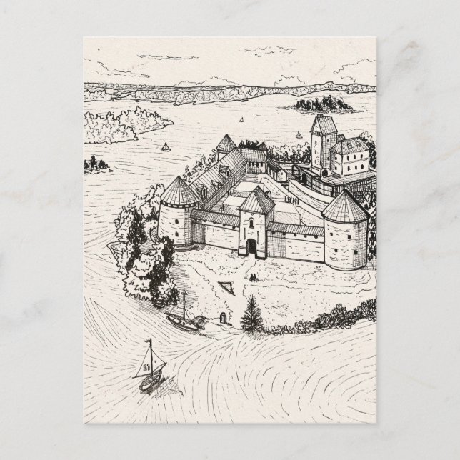 Schloss Trakai Litauen Gotische Architektur Postkarte (Vorderseite)